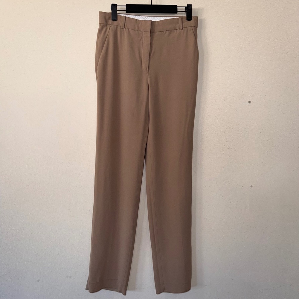 Babaton Aritzia Cohen Pants Tan Straight Leg Trousers Size 6
